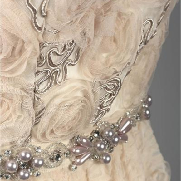 Adrianna Papell Strapless Tulle Rosette Ball Gown - Picture 8 of 8